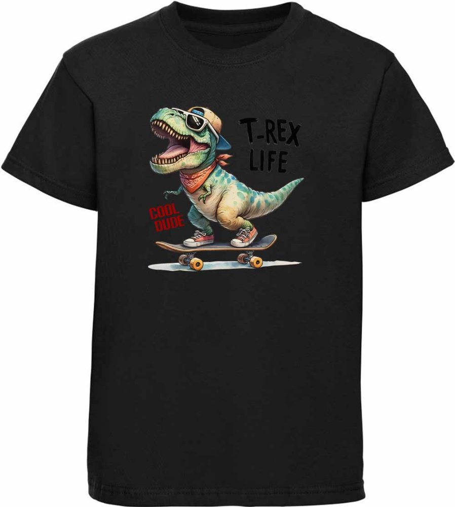 Printed Kids T-Shirt Skating T-Rex